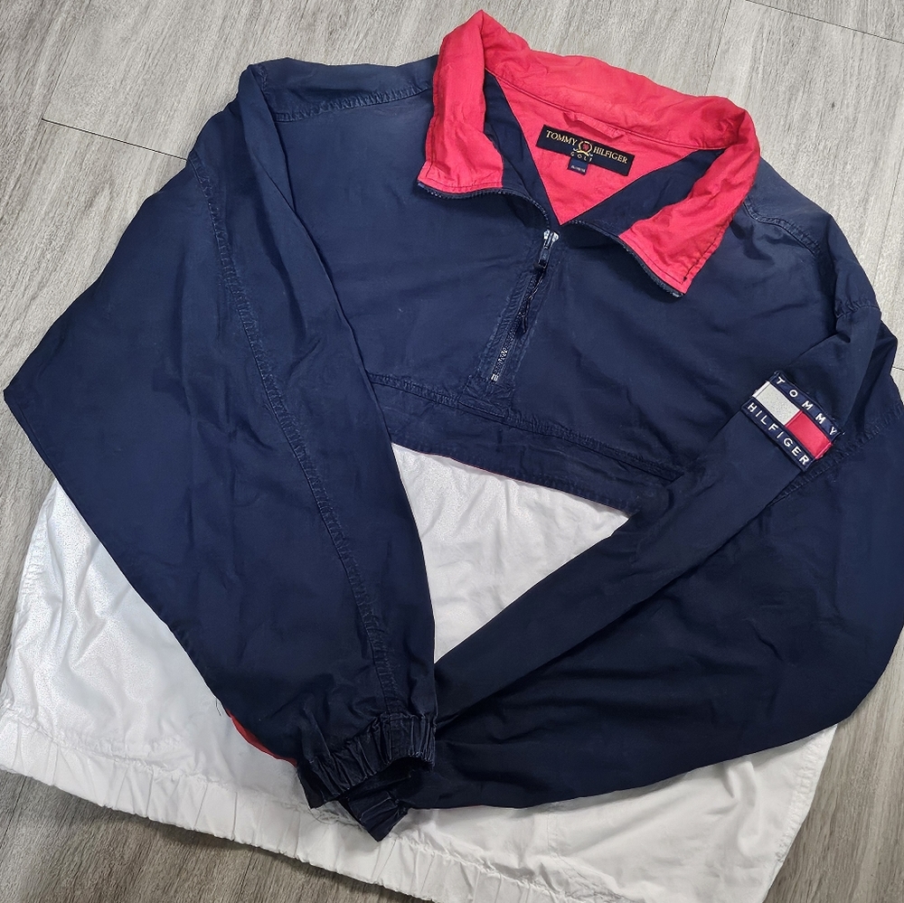 Vintage TOMMY HILFIGER golf 1990s Anorak Pullover Jacket